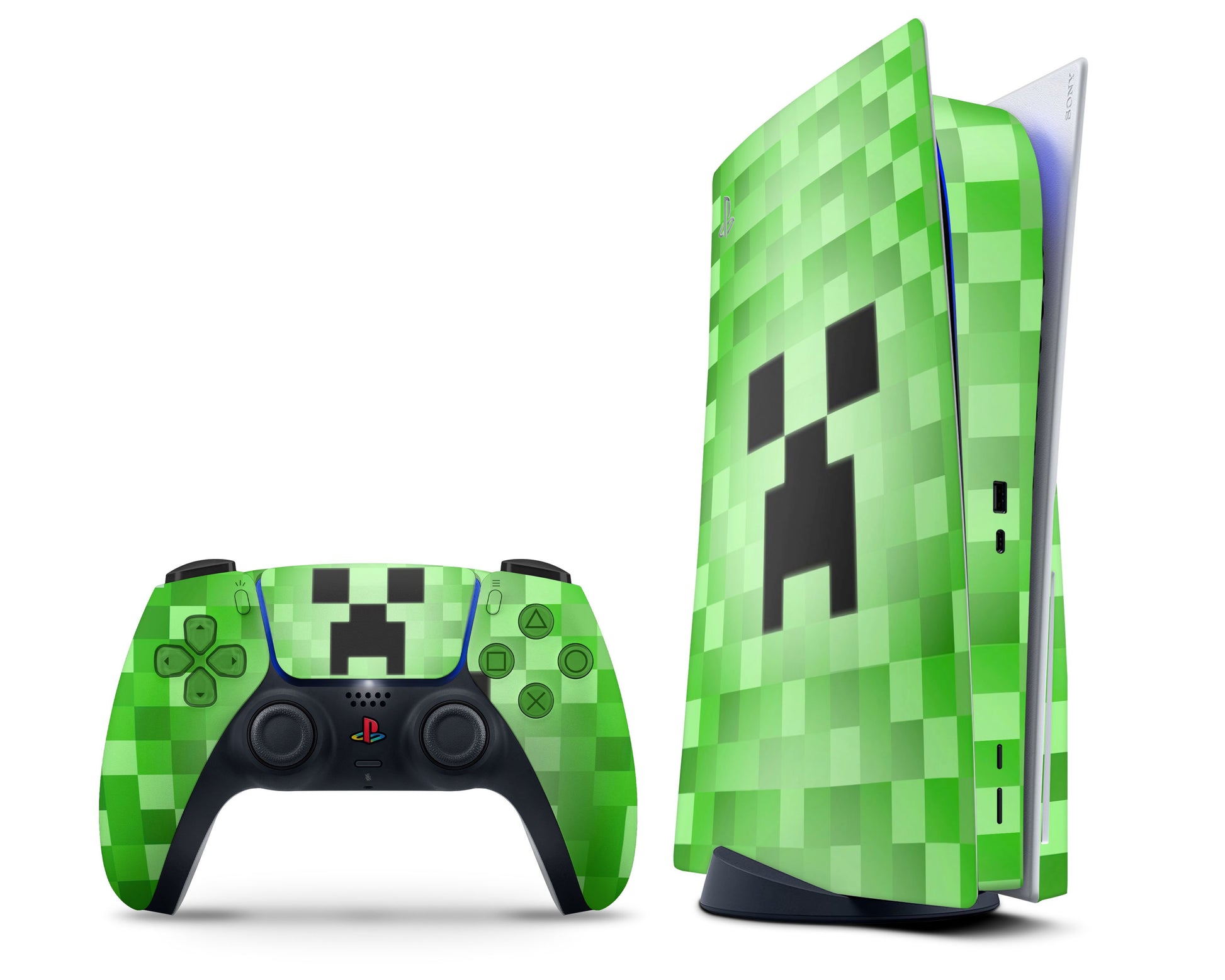 Anime Town Creations PS5 Minecraft Creeper Face PS5 Skins - Anime Minecraft Skin