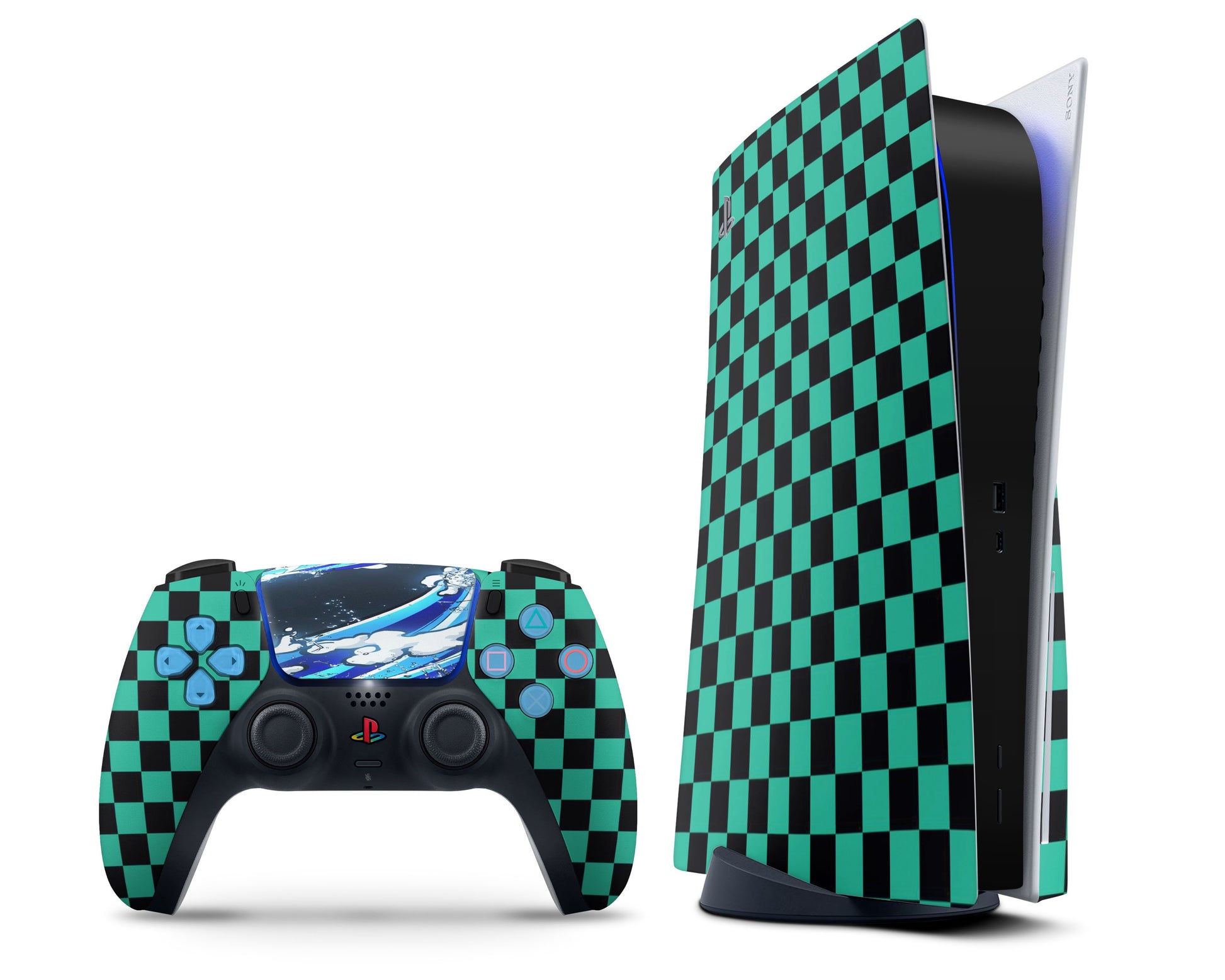 Anime Town Creations PS5 Demon Slayer Tanjiro Kamado Pattern PS5 Skins - Anime Demon Slayer Skin