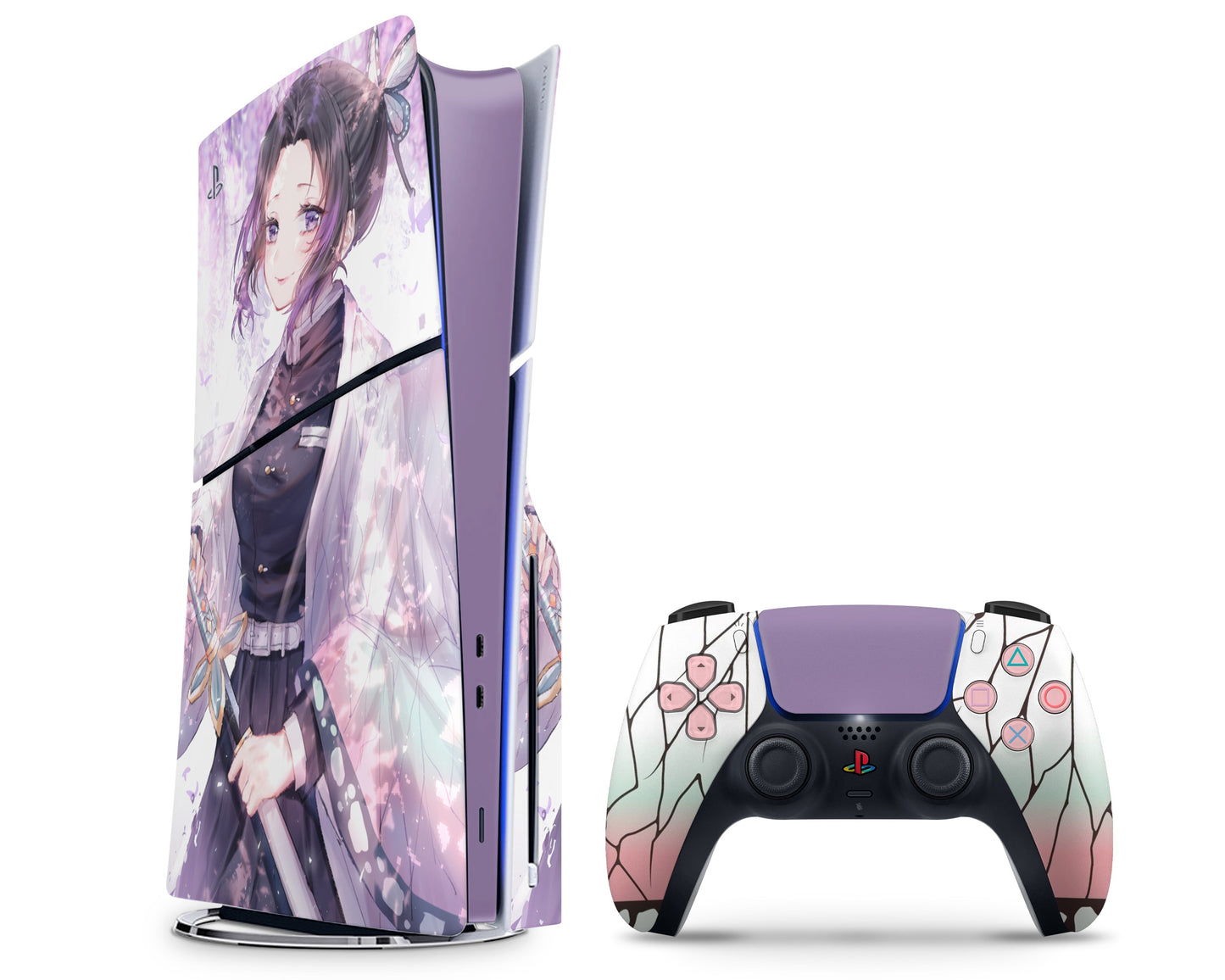 Anime Town Creations PS5 Slim Demon Slayer Shinobu Wisteria PS5 Slim Skins - Anime Demon Slayer PS5 Slim Skin