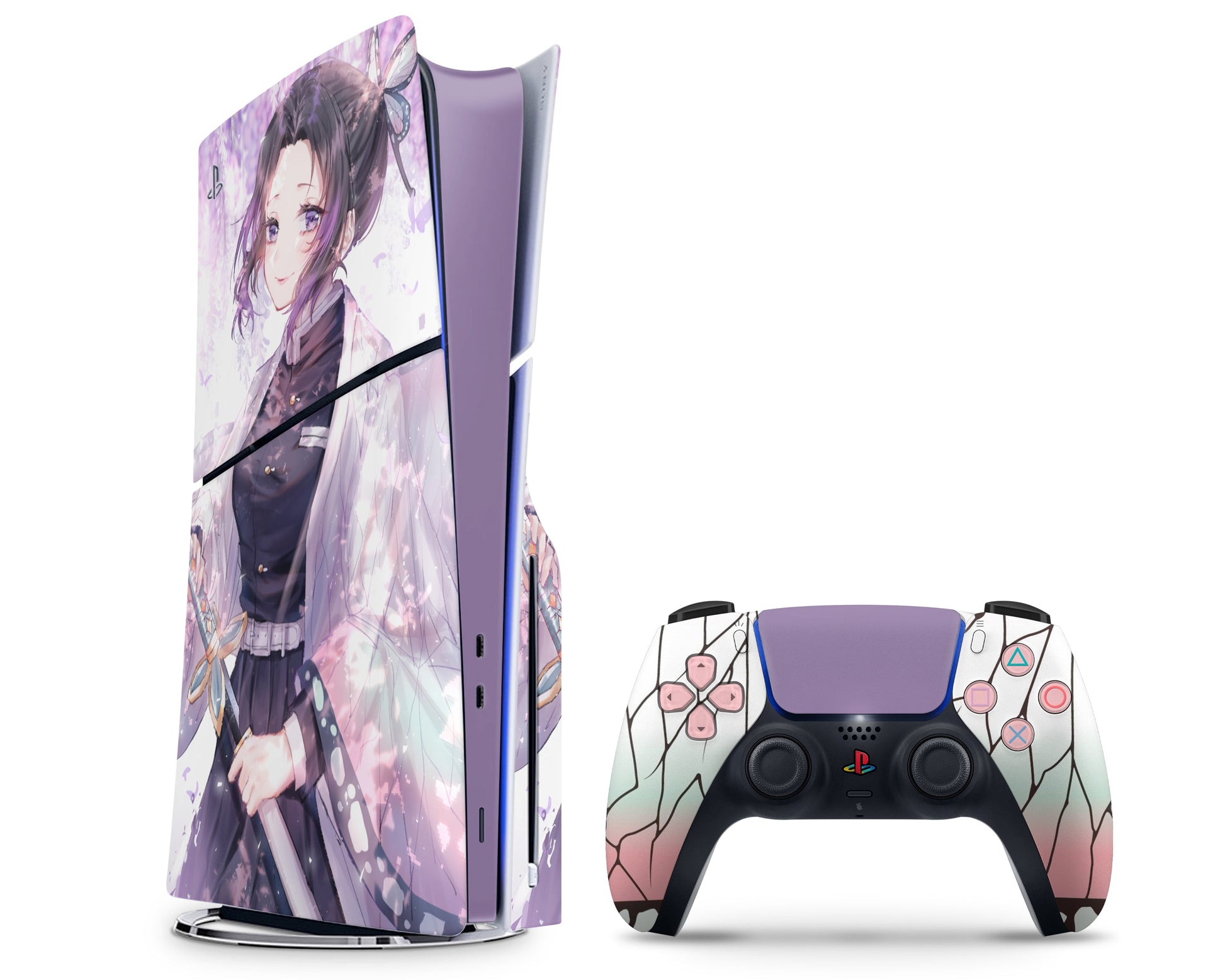 Anime Town Creations PS5 Slim Demon Slayer Shinobu Wisteria PS5 Slim Skins - Anime Demon Slayer PS5 Slim Skin