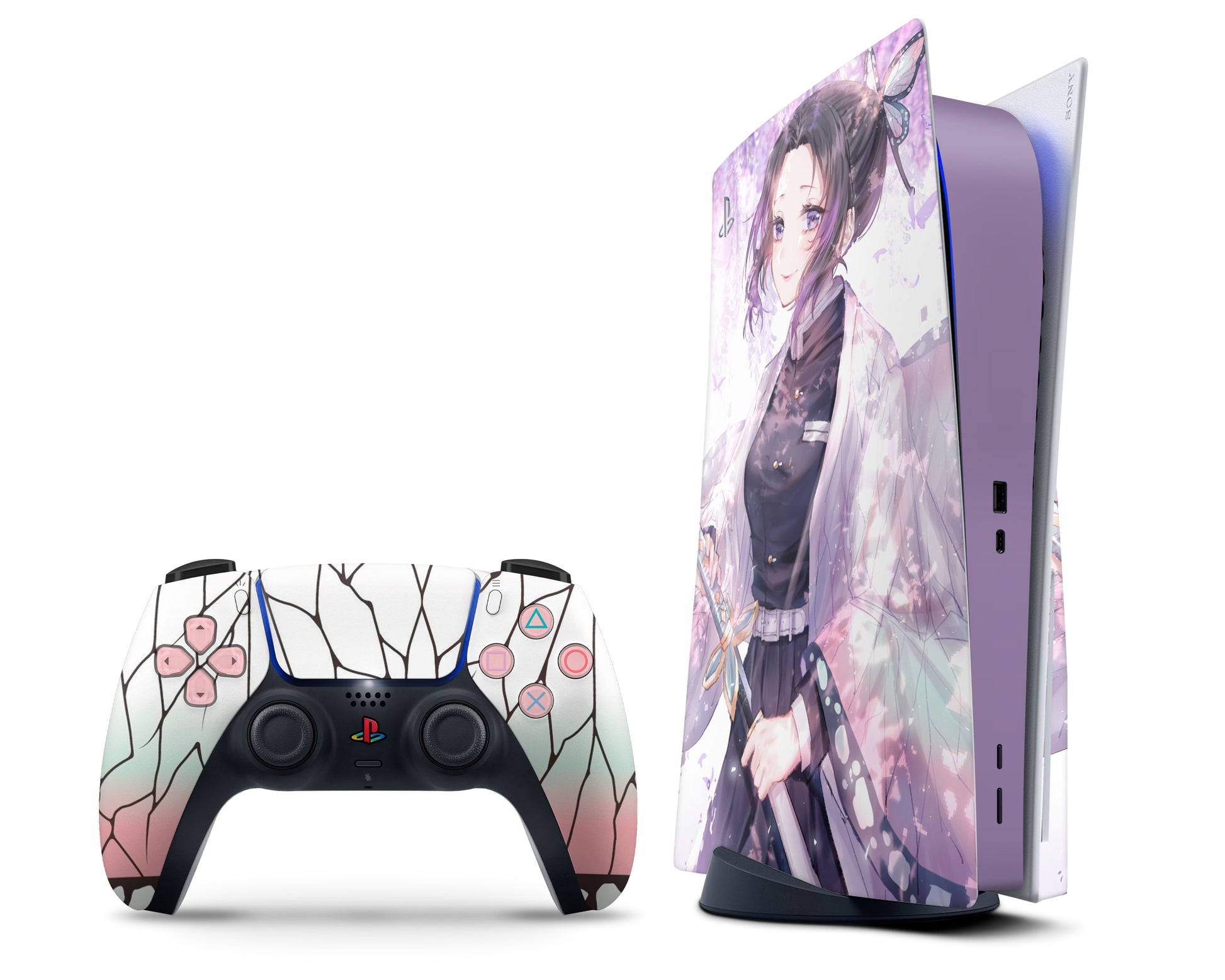Anime Town Creations PS5 Demon Slayer Shinobu Wisteria PS5 Skins - Anime Demon Slayer Skin