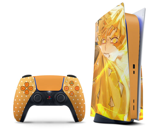 Anime Town Creations PS5 Demon Slayer Zenitsu PS5 Skins - Anime Demon Slayer Skin