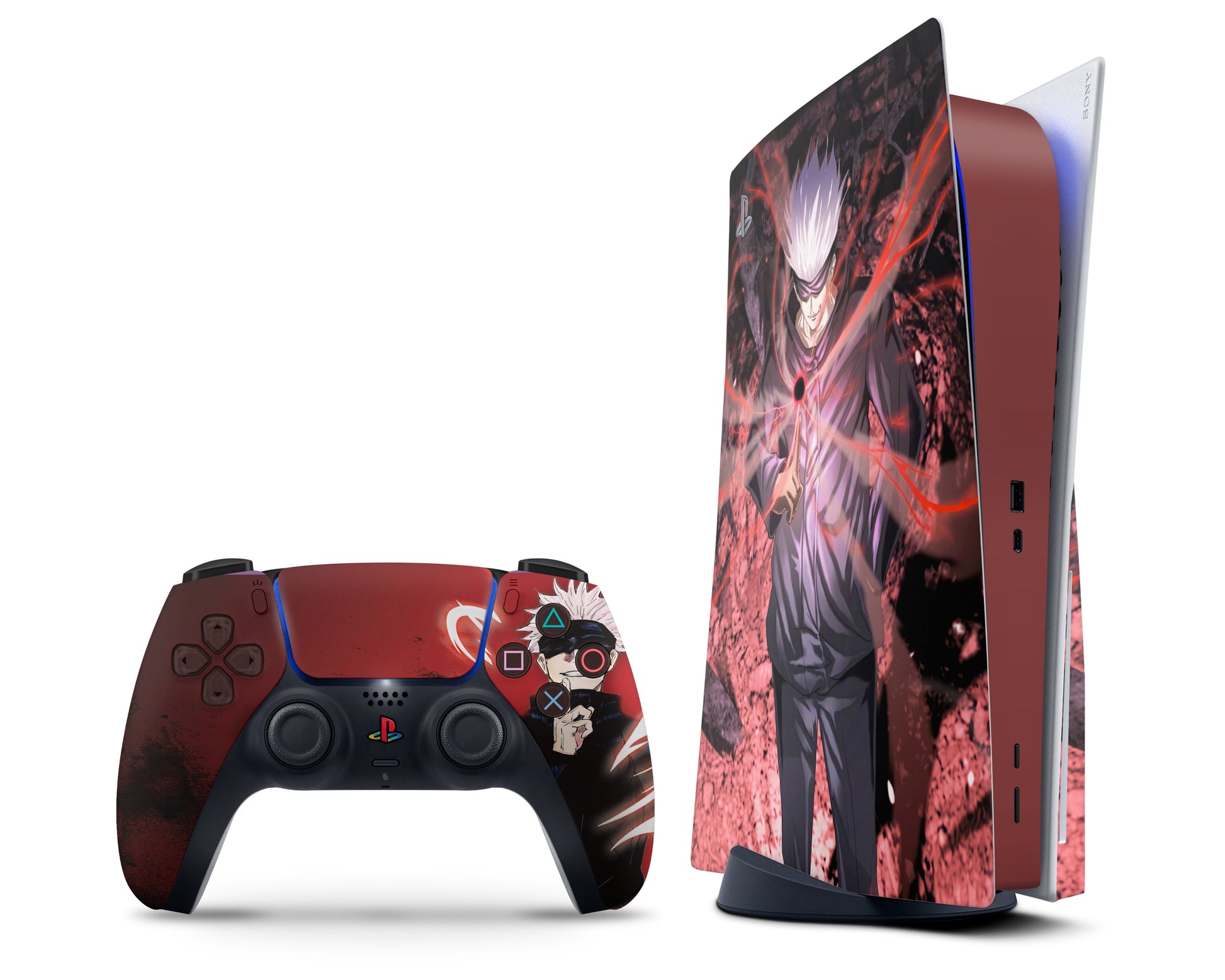 Anime Town Creations PS5 Jujutsu Kaisen Red Void Gojo PS5 Skins - Anime Jujutsu Kaisen PS5 Skin