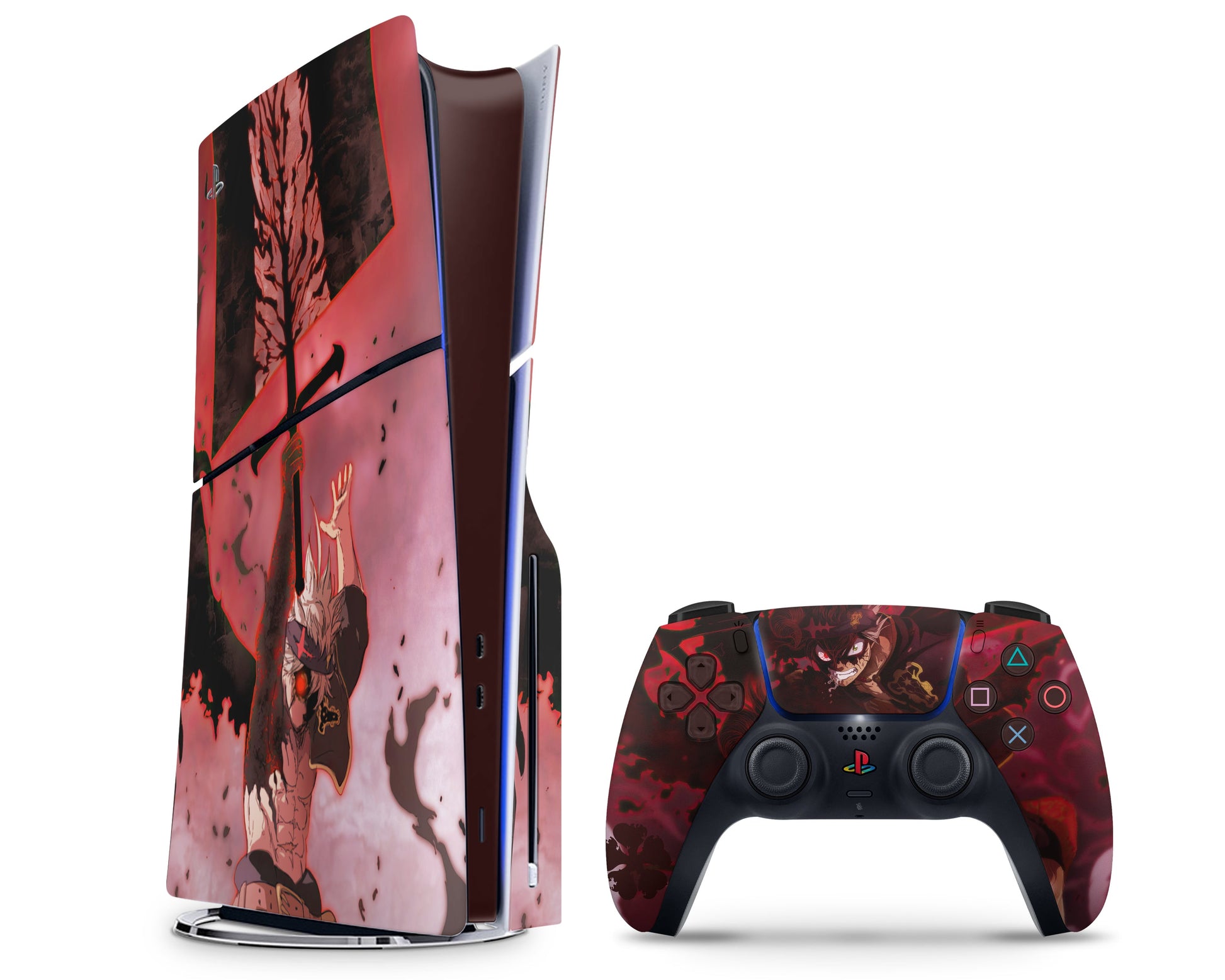 Anime Town Creations PS5 Slim Black Clover Asta Red PS5 Slim Skins - Anime Black Clover PS5 Slim Skin