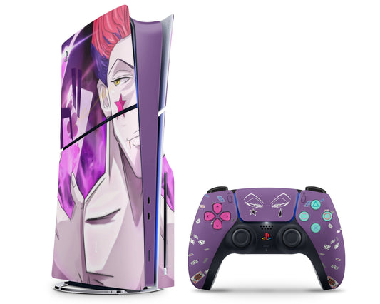 Anime Town Creations PS5 Slim Hunter x Hunter Hisoka Morow Purple PS5 Slim Skins - Anime Hunter x Hunter PS5 Slim Skin