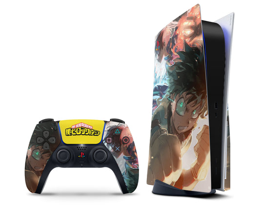 Anime Town Creations PS5 My Hero Academia Izuka Midoriya & Shoto Todoroki PS5 Skins - Anime My Hero Academia PS5 Skin