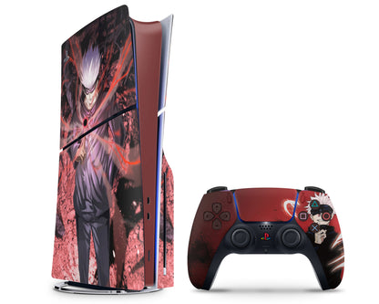 Anime Town Creations PS5 Slim Jujutsu Kaisen Sukuna Red PS5 Slim Skins - Anime Jujutsu Kaisen PS5 Slim Skin