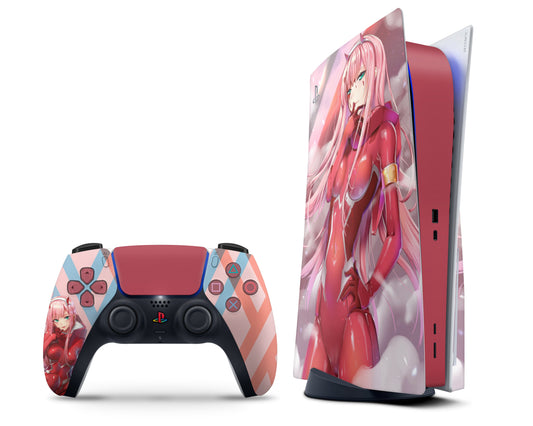 Anime Town Creations PS5 Zero Two Hot PS5 Skins - Anime Darling in the Franxx PS5 Skin
