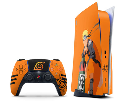 Anime Town Creations PS5 Uzumaki Minimalist Orange PS5 Skins - Anime Ninja PS5 Skin