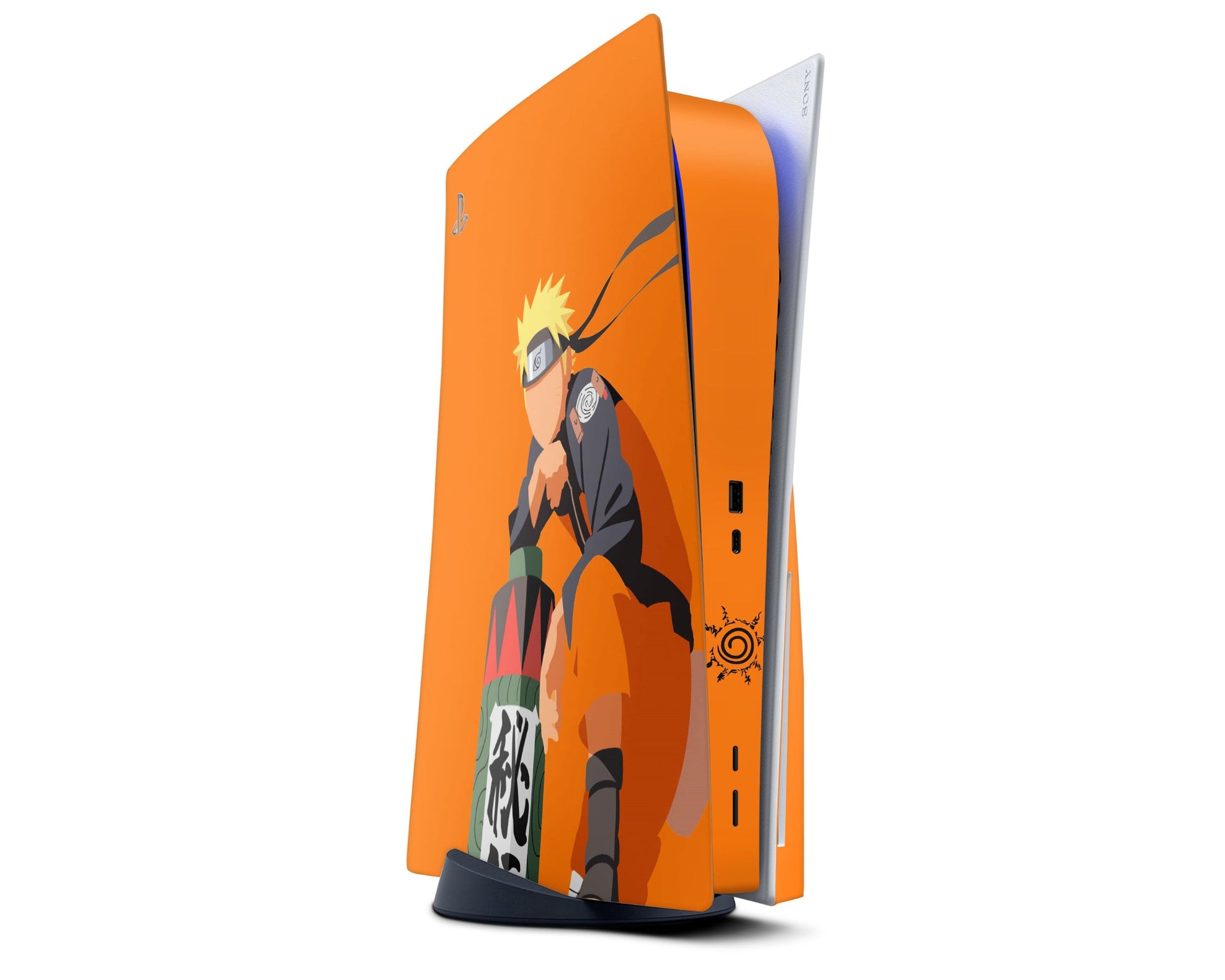 Anime Town Creations PS5 Uzumaki Minimalist Orange PS5 Skins - Anime Ninja PS5 Skin
