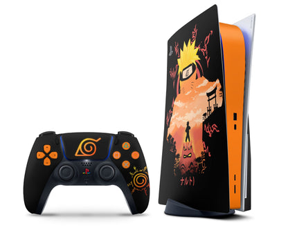 Anime Town Creations PS5 Uzumaki Minimalist Black PS5 Skins - Anime Ninja PS5 Skin