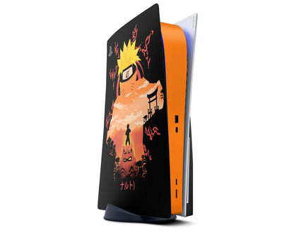 Anime Town Creations PS5 Uzumaki Minimalist Black PS5 Skins - Anime Ninja PS5 Skin