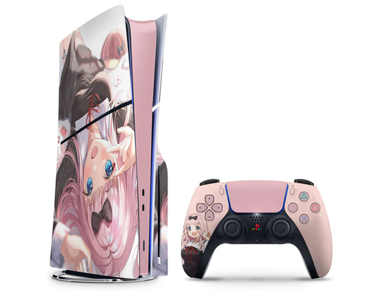 Anime Town Creations PS5 Slim Chika Fujiwara Cute PS5 Slim Skins - Anime Love is War PS5 Slim Skin