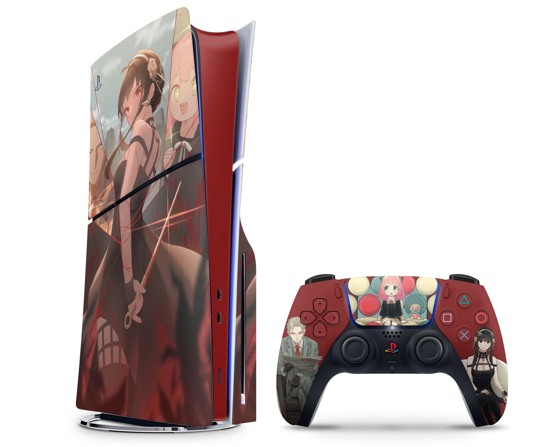 Anime Town Creations PS5 Slim Spy x Family Forger Fam PS5 Slim Skins - Anime Spy x Family PS5 Slim Skin