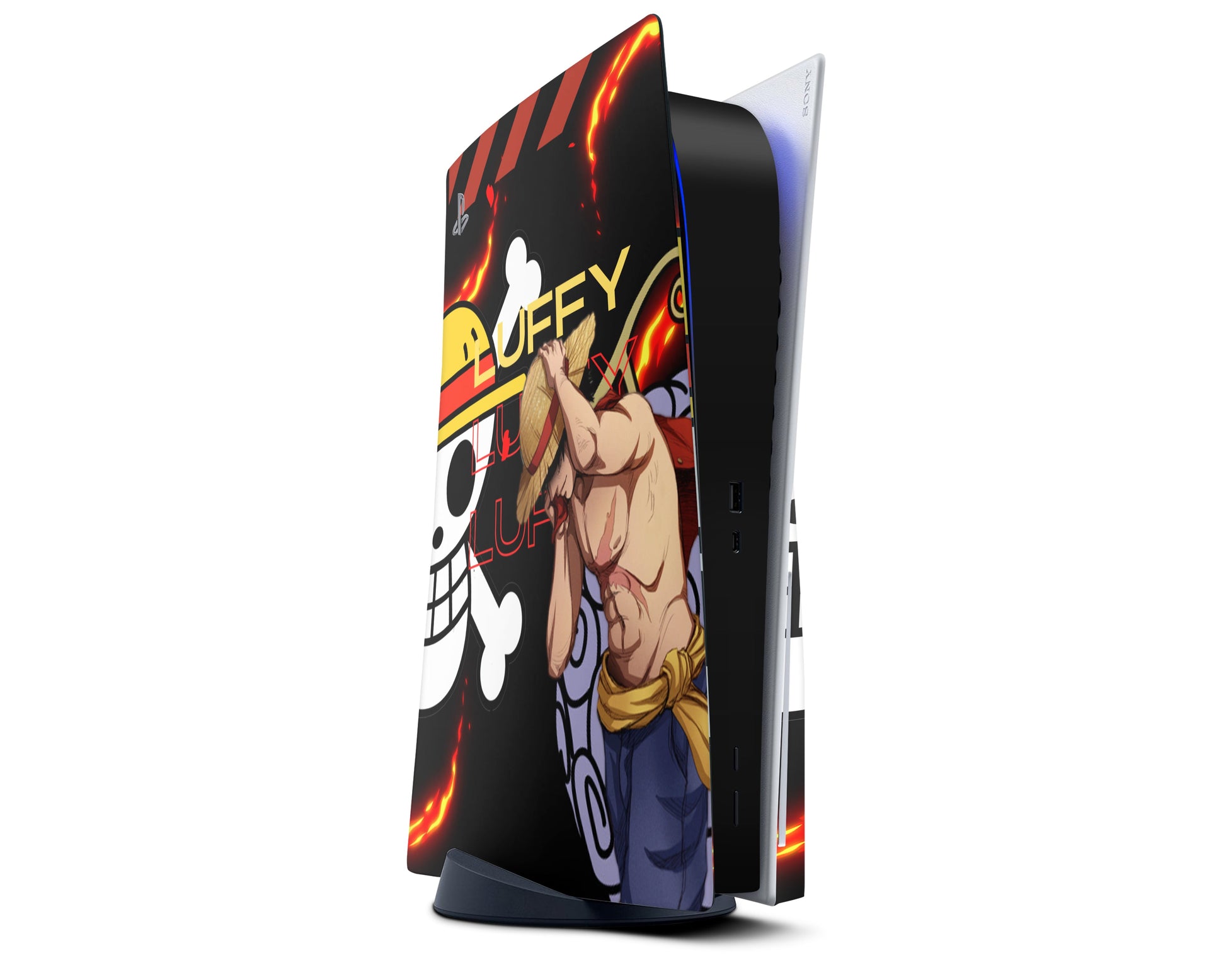 Anime Town Creations PS5 One Piece Luffy Flames PS5 Skins - Anime One Piece PS5 Skin