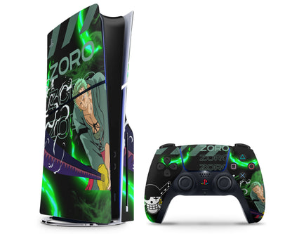 Anime Town Creations PS5 Slim One Piece Zoro PS5 Slim Skins - Anime One Piece PS5 Slim Skin