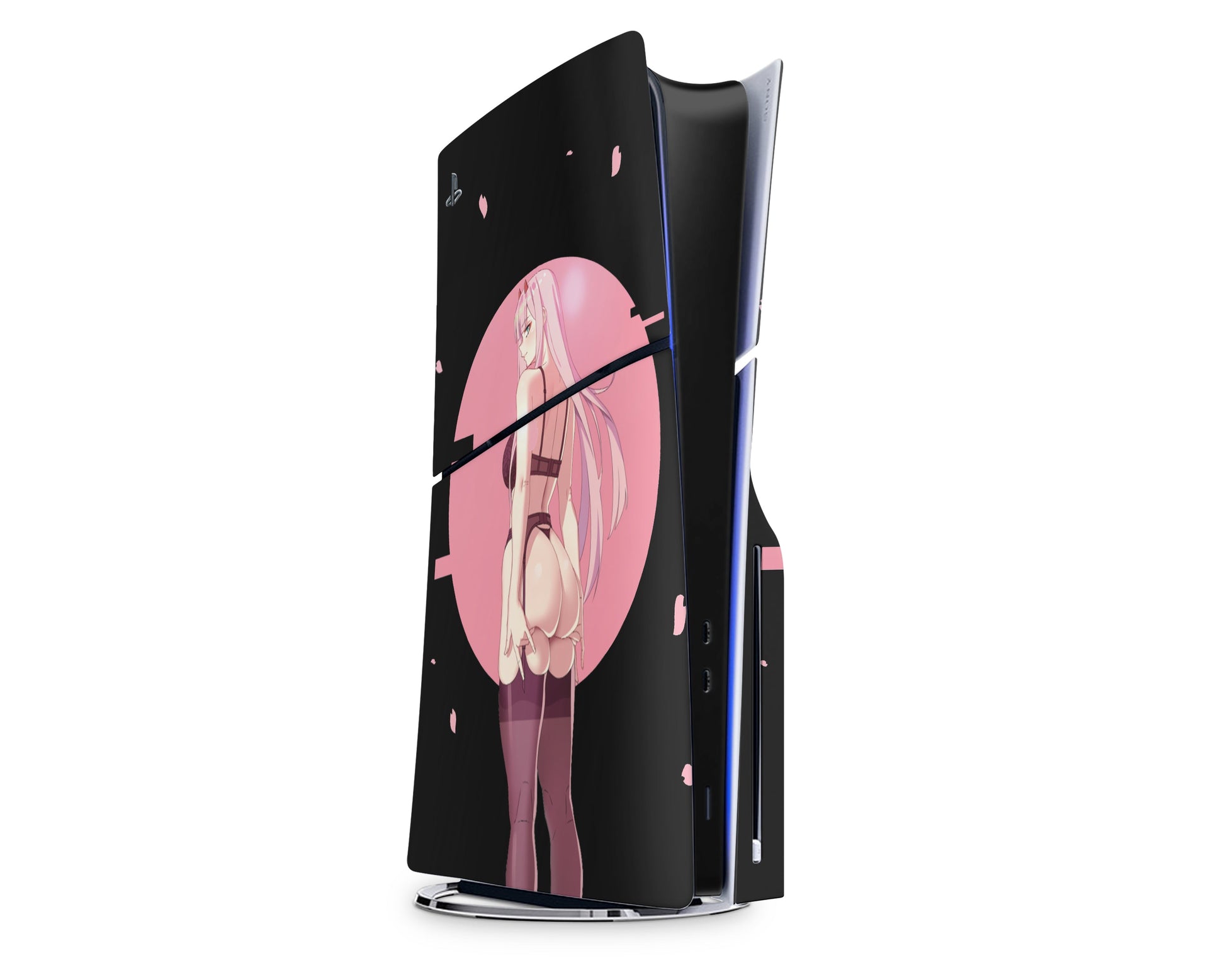 Anime Town Creations PS5 Slim Zero Two Hot Pink PS5 Slim Skins - Anime Darling in the Franxx PS5 Slim Skin