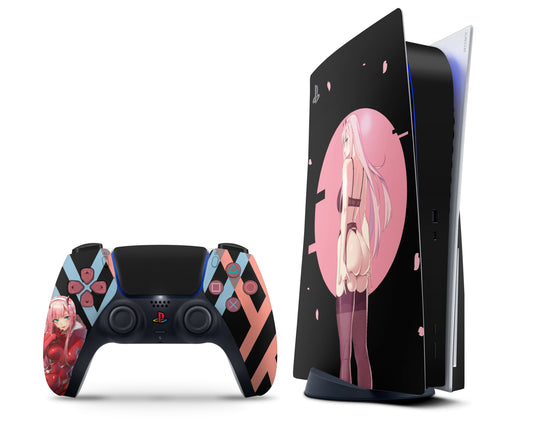 Anime Town Creations PS5 Zero Two Hot Pink PS5 Skins - Anime Darling in the Franxx PS5 Skin