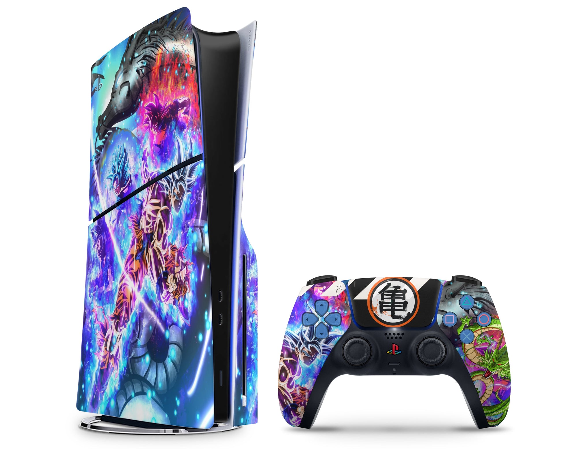 Anime Town Creations PS5 Slim Dragon Ball Goku Ultra Instinct Aura PS5 Slim Skins - Anime Dragon Ball PS5 Slim Skin