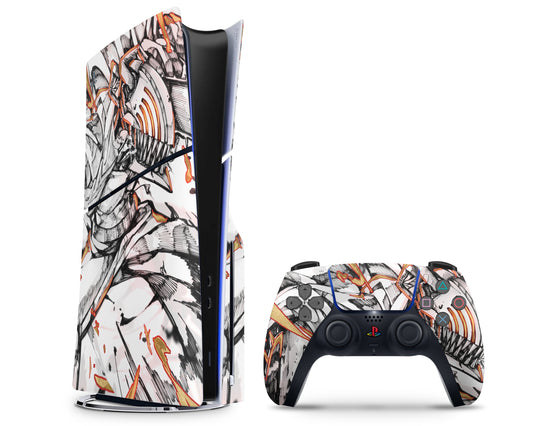 Anime Town Creations PS5 Slim Chainsaw Man Denji Black and White PS5 Slim Skins - Anime Chainsaw Man PS5 Slim Skin
