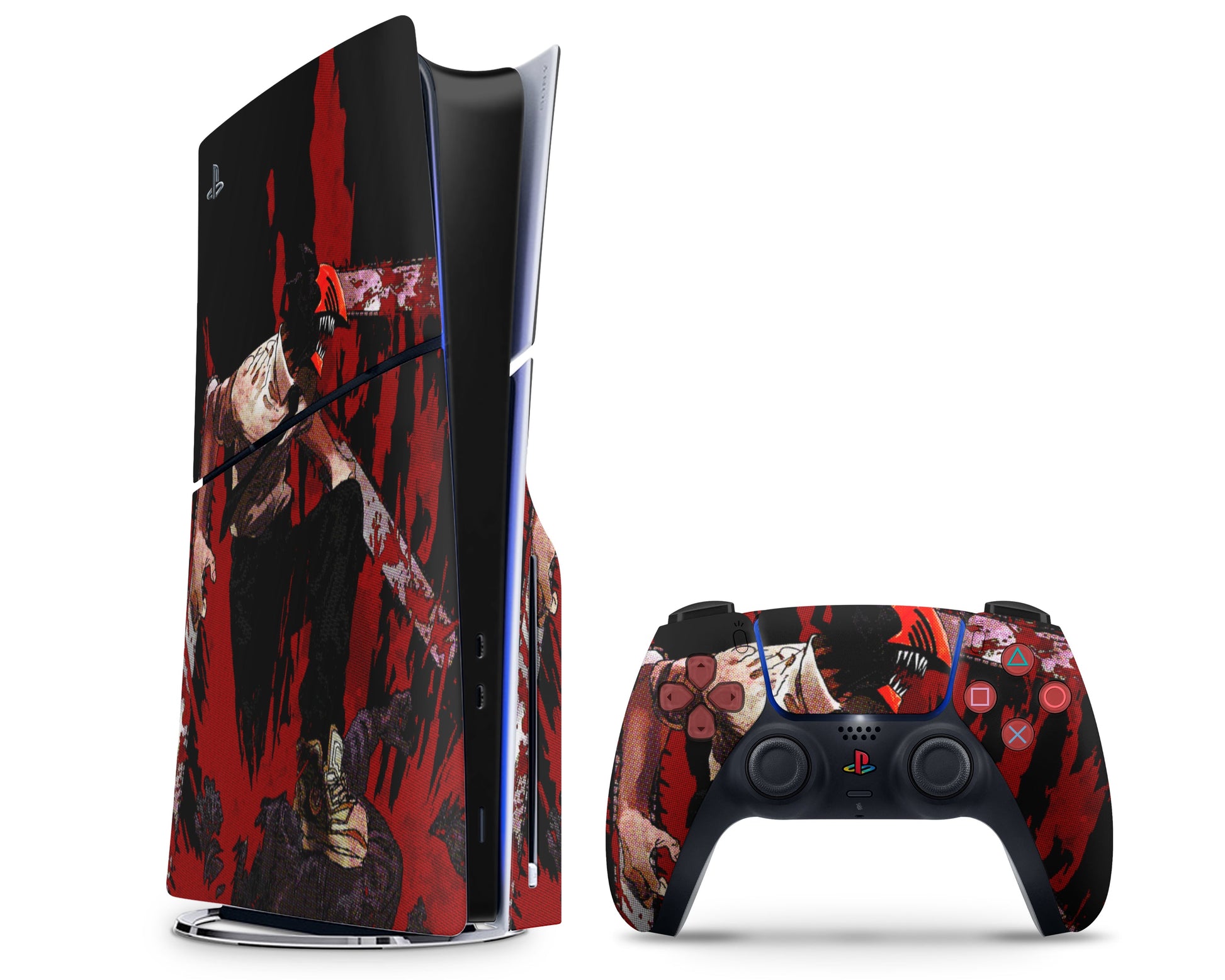 Anime Town Creations PS5 Slim Chainsaw Man Denji Red PS5 Slim Skins - Anime Chainsaw Man PS5 Slim Skin