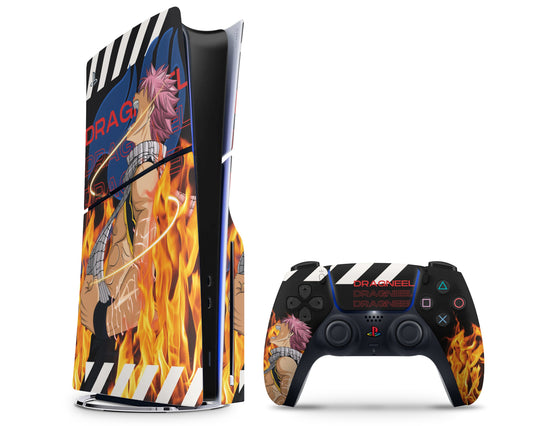 Anime Town Creations PS5 Slim Fairy Tail Natsu Dragneel PS5 Slim Skins - Anime Fairy Tail PS5 Slim Skin
