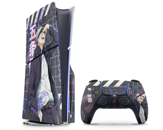 Anime Town Creations PS5 Slim Jujutsu Kaisen Satoru Gojo Purple PS5 Slim Skins - Anime Jujutsu Kaisen PS5 Slim Skin