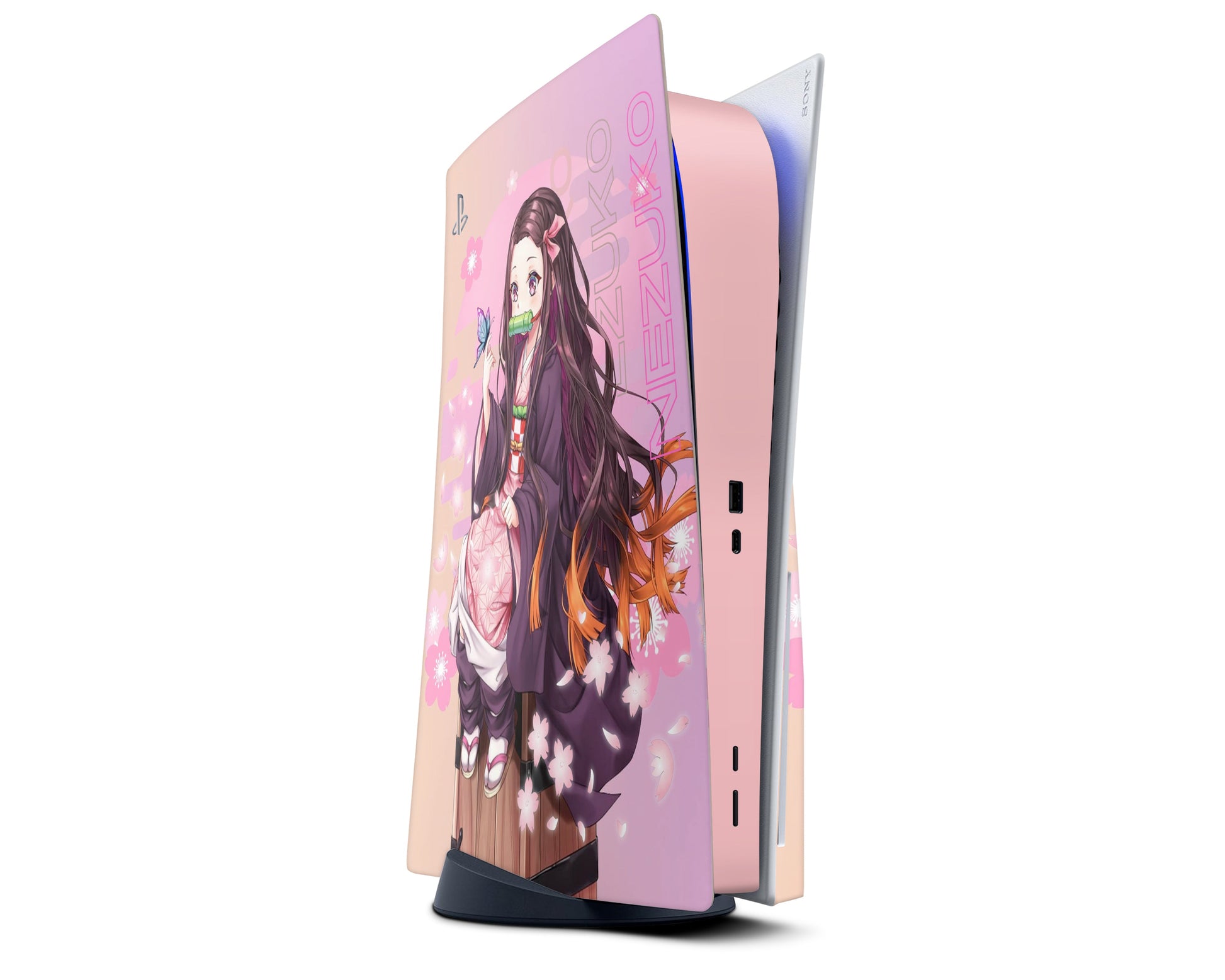 Anime Town Creations PS5 Demon Slayer Nezuko Pink Hype PS5 Skins - Anime Demon Slayer PS5 Skin