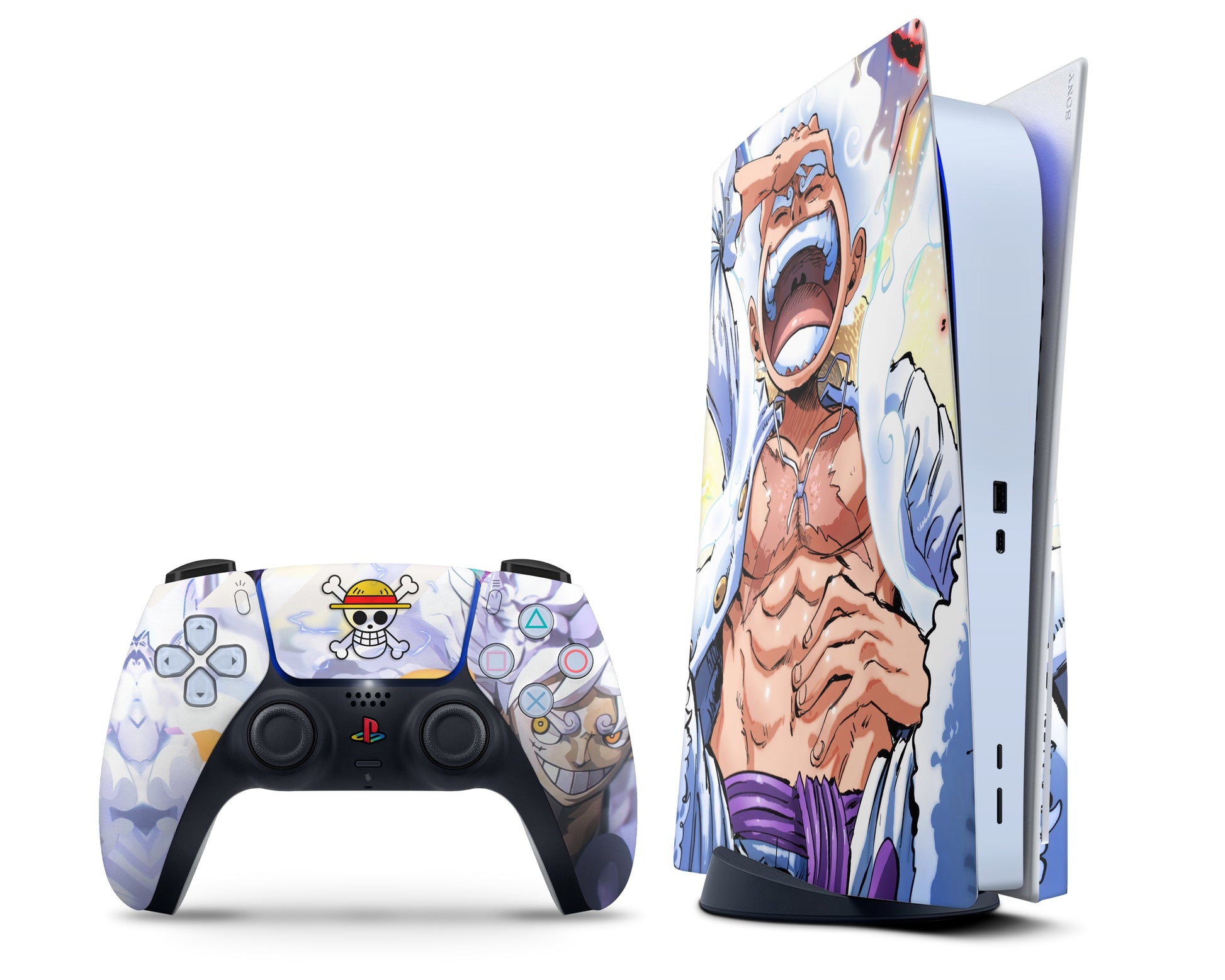 luffy gear 5 skin One Piece Luffy Gear 5 Awakening PS5 PS5 Skin – Anime Town Creations
