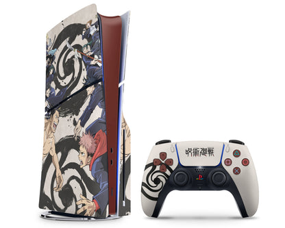 Anime Town Creations PS5 Slim Jujutsu Kaisen Tokyo vs Kyoto PS5 Slim Skins - Anime Jujutsu Kaisen PS5 Slim Skin