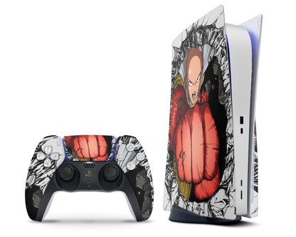 Anime Town Creations PS5 One Punch Man Saitama PS5 Skins - Anime One Punch Man PS5 Skin