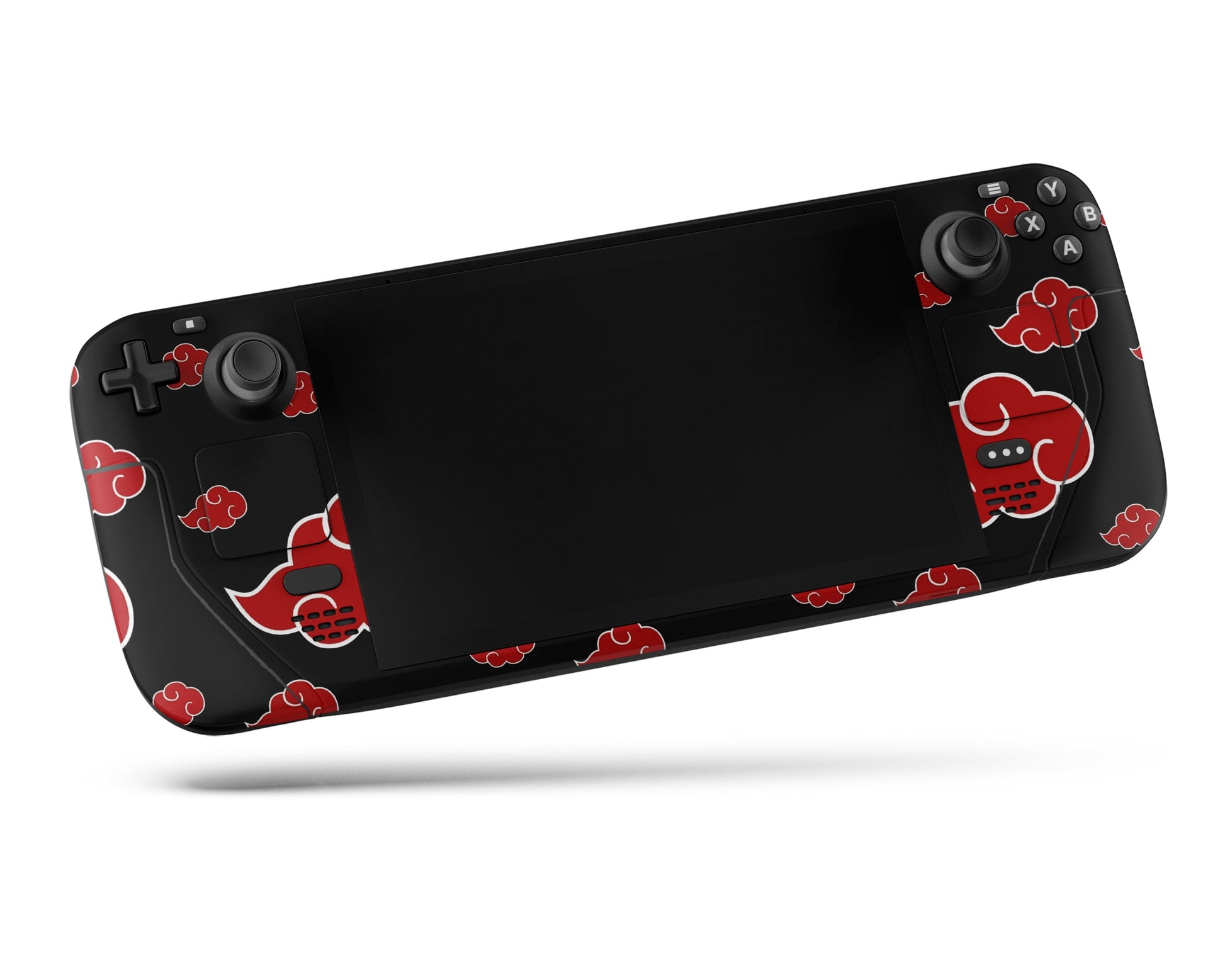 Anime Town Creations Steam Deck Naruto Akatsuki Pattern Vinyl +Tempered Glass Skins - Anime Naruto Steam Deck Skin