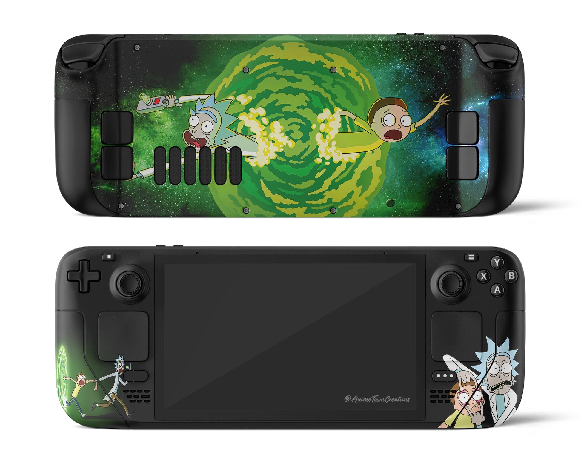 Anime Town Creations Steam Deck Rick and Morty Portal Time Vinyl only Skins - Anime Rick and Morty Steam Deck Skin