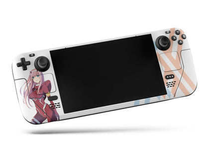 Anime Town Creations Steam Deck Zero Two 002 Vinyl +Tempered Glass Skins - Anime Darling in the Franxx Steam Deck Skin