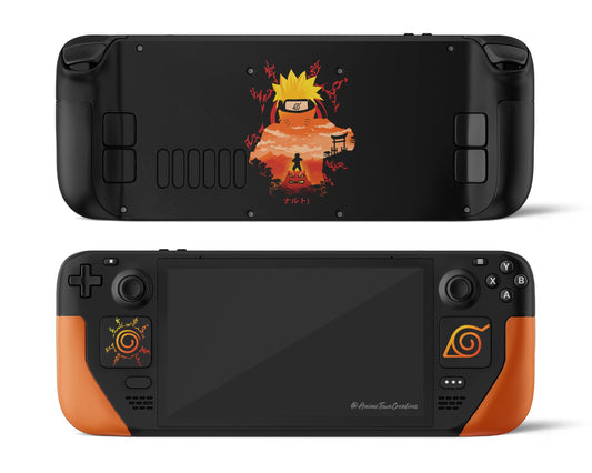 Anime Town Creations Steam Deck Naruto Black Vinyl only Skins - Anime Naruto Steam Deck Skin