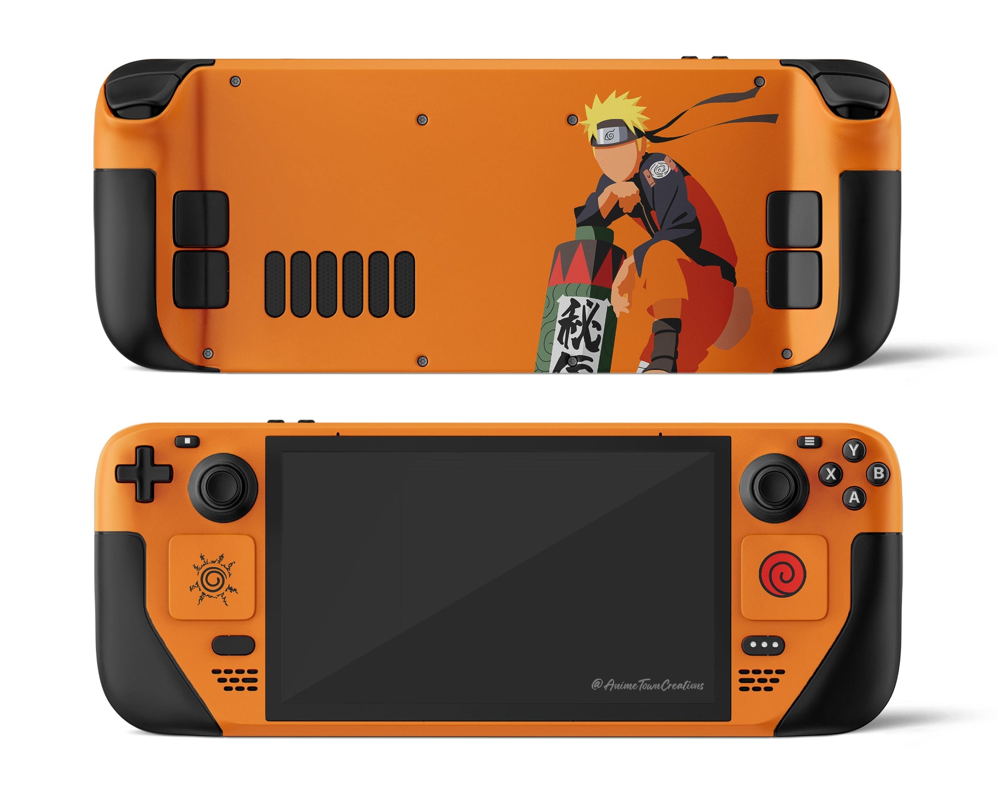 Anime Town Creations Steam Deck Naruto Minimalist Orange Vinyl only Skins - Anime Naruto Steam Deck Skin
