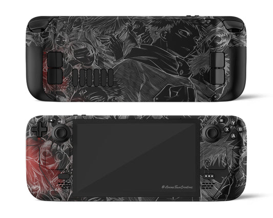 Anime Town Creations Steam Deck Jujutsu Kaisen Black & White Vinyl only Skins - Anime Jujutsu Kaisen Steam Deck Skin