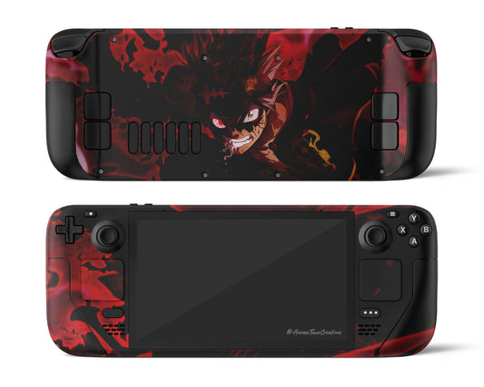 Anime Town Creations Steam Deck Black Clover Asta Red Vinyl only Skins - Anime Black Clover Steam Deck Skin