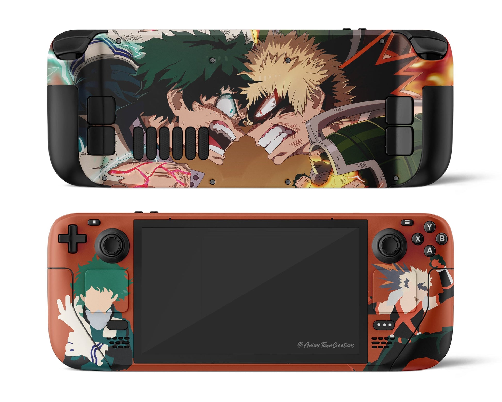 Anime Town Creations Steam Deck Katsuki Bakugo & Itadori Midoriya Vinyl only Skins - Anime My Hero Academia Steam Deck Skin
