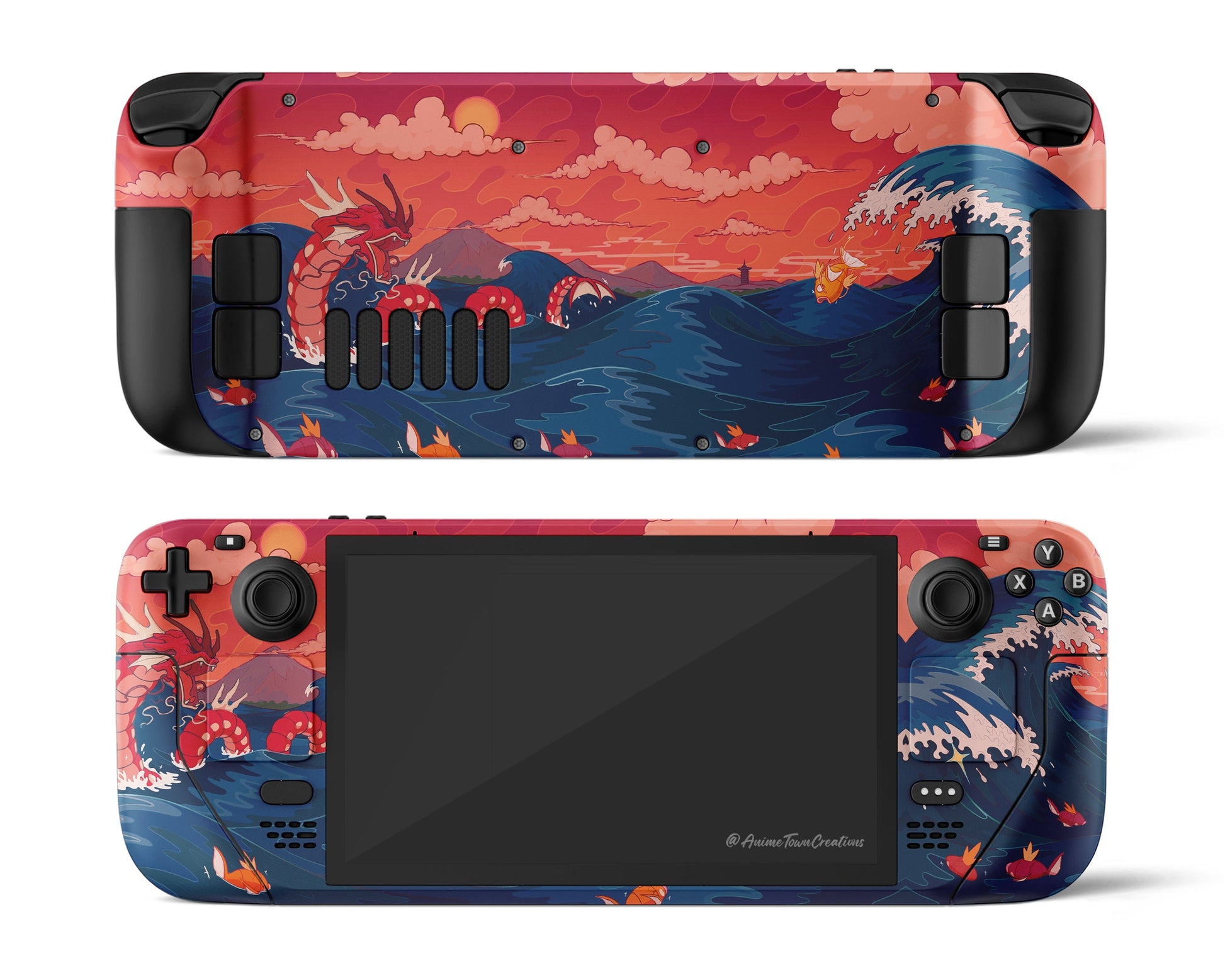 Anime Town Creations Steam Deck Gyarados Dragon Rage Waves Vinyl only Skins - Anime Pokemon Steam Deck Skin