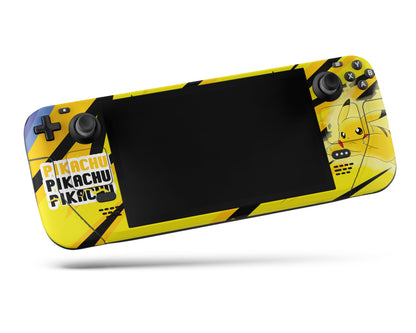 Anime Town Creations Steam Deck Pokemon Pikachu Vinyl +Tempered Glass Skins - Anime Pokemon Steam Deck Skin