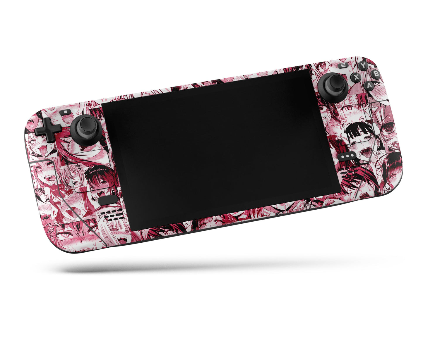 Anime Town Creations Steam Deck Ahegao Manga Pink Vinyl +Tempered Glass Skins - Anime Quotes Steam Deck Skin