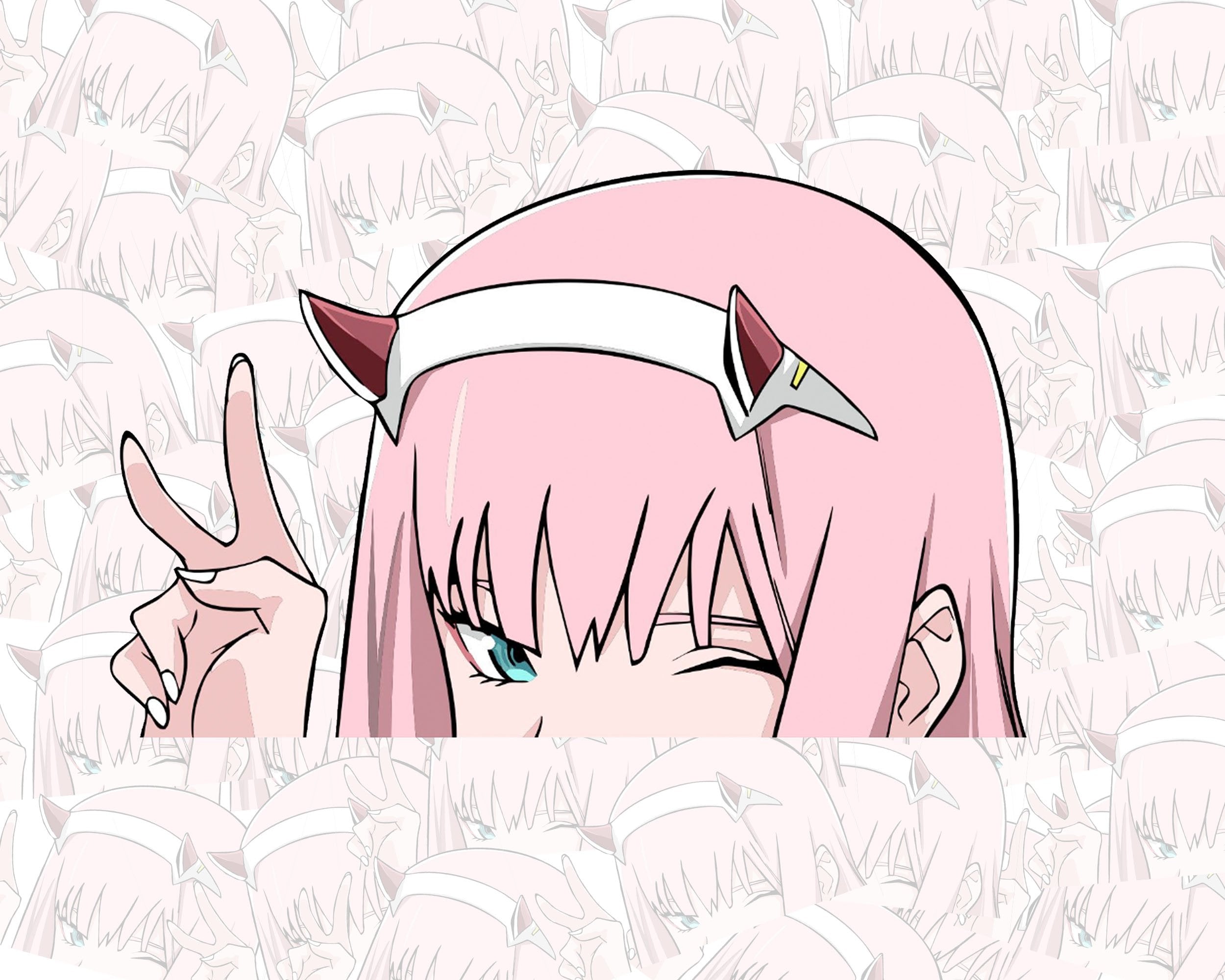 Zero Two Peeker Sticker Sticker – Anime Town Creations