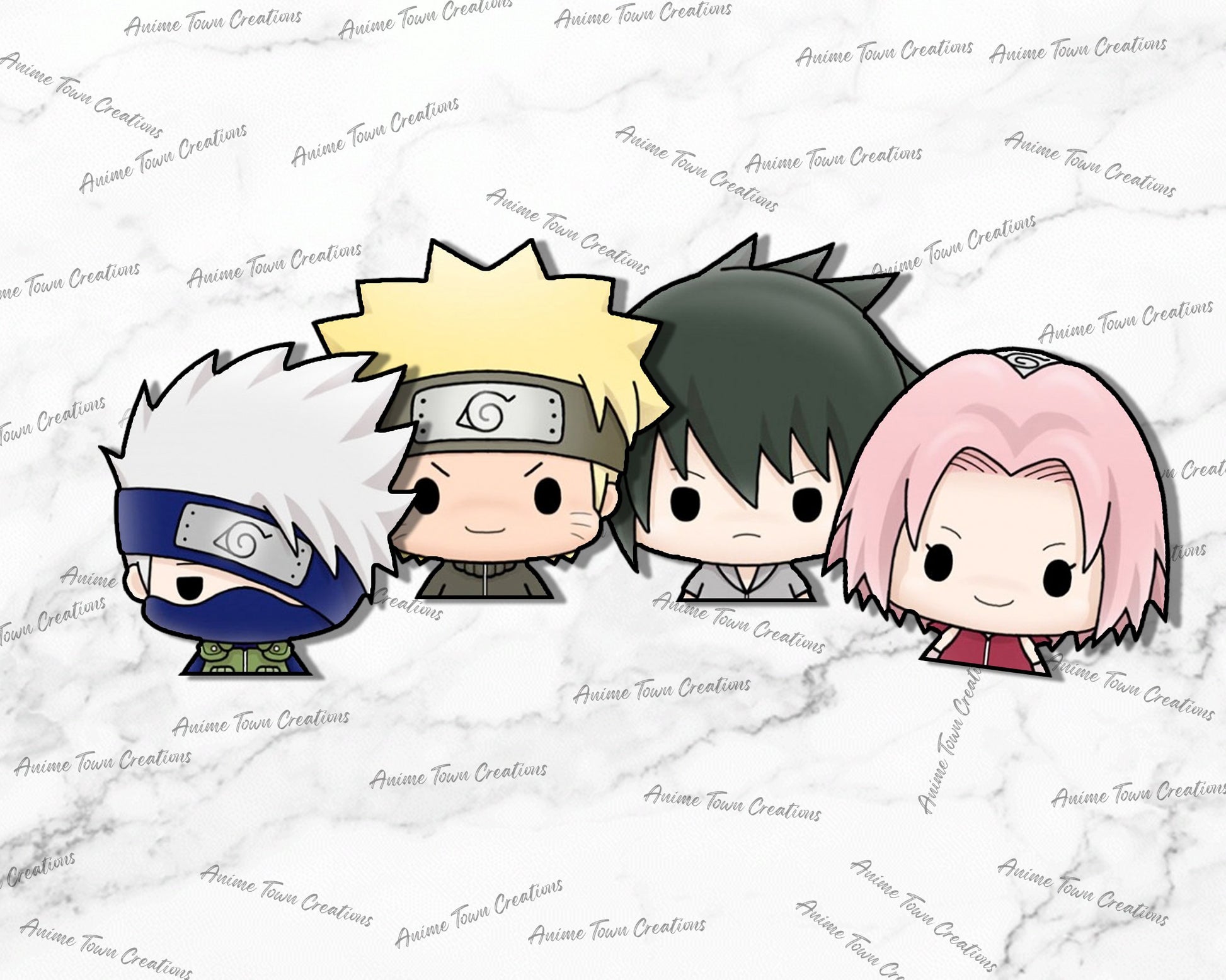 Anime Town Creations Sticker Pack Chibi Naruto Team 7 Peeker 5" Accessories - Anime Naruto Pack