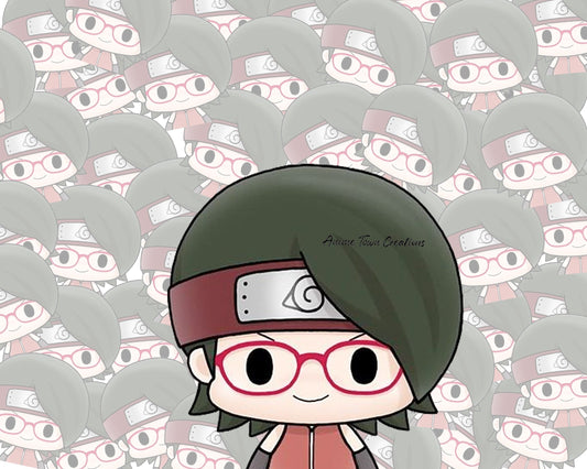 Anime Town Creations Sticker Chibi Sarada Peeker 5" Accessories - Anime Boruto Sticker