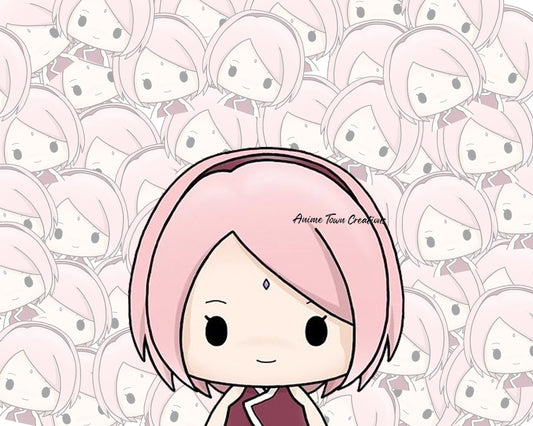 Anime Town Creations Sticker Chibi Sakura (Boruto) Peeker 5" Accessories - Anime Boruto Sticker