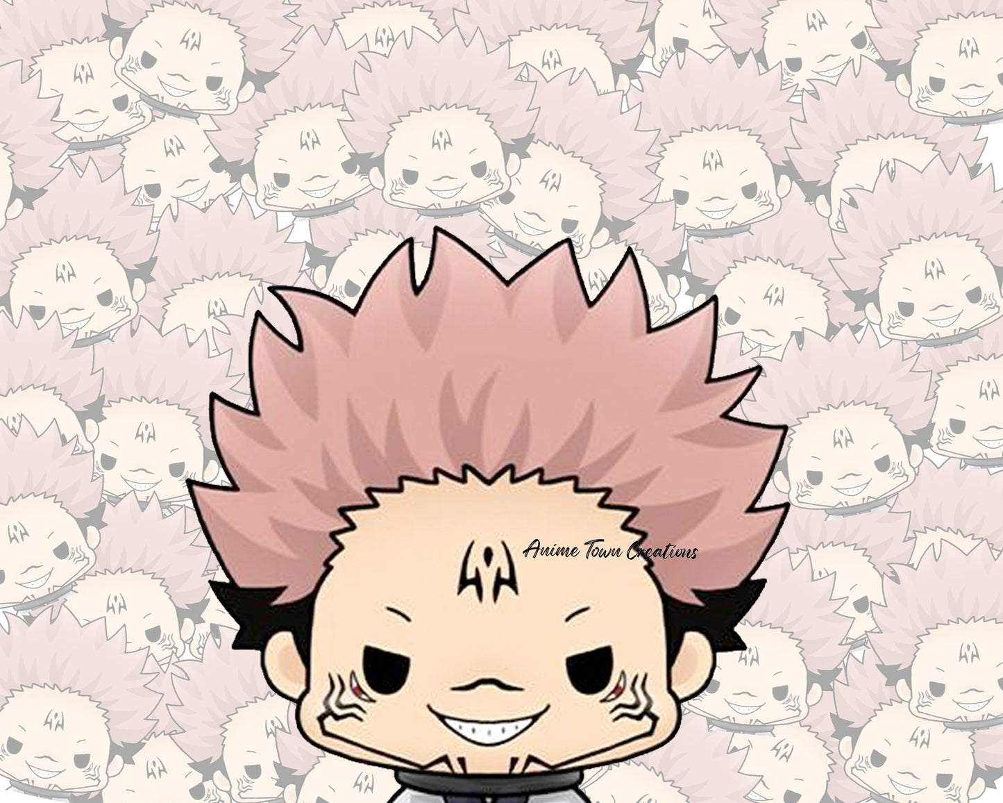 Anime Town Creations Sticker Chibi Sukuna Peeker 5" Accessories - Anime Jujutsu Kaisen Sticker