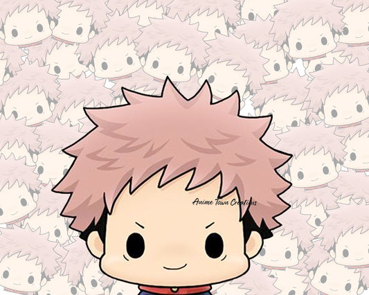 Anime Town Creations Sticker Chibi Yuji Itadori Peeker 5" Accessories - Anime Jujutsu Kaisen Sticker