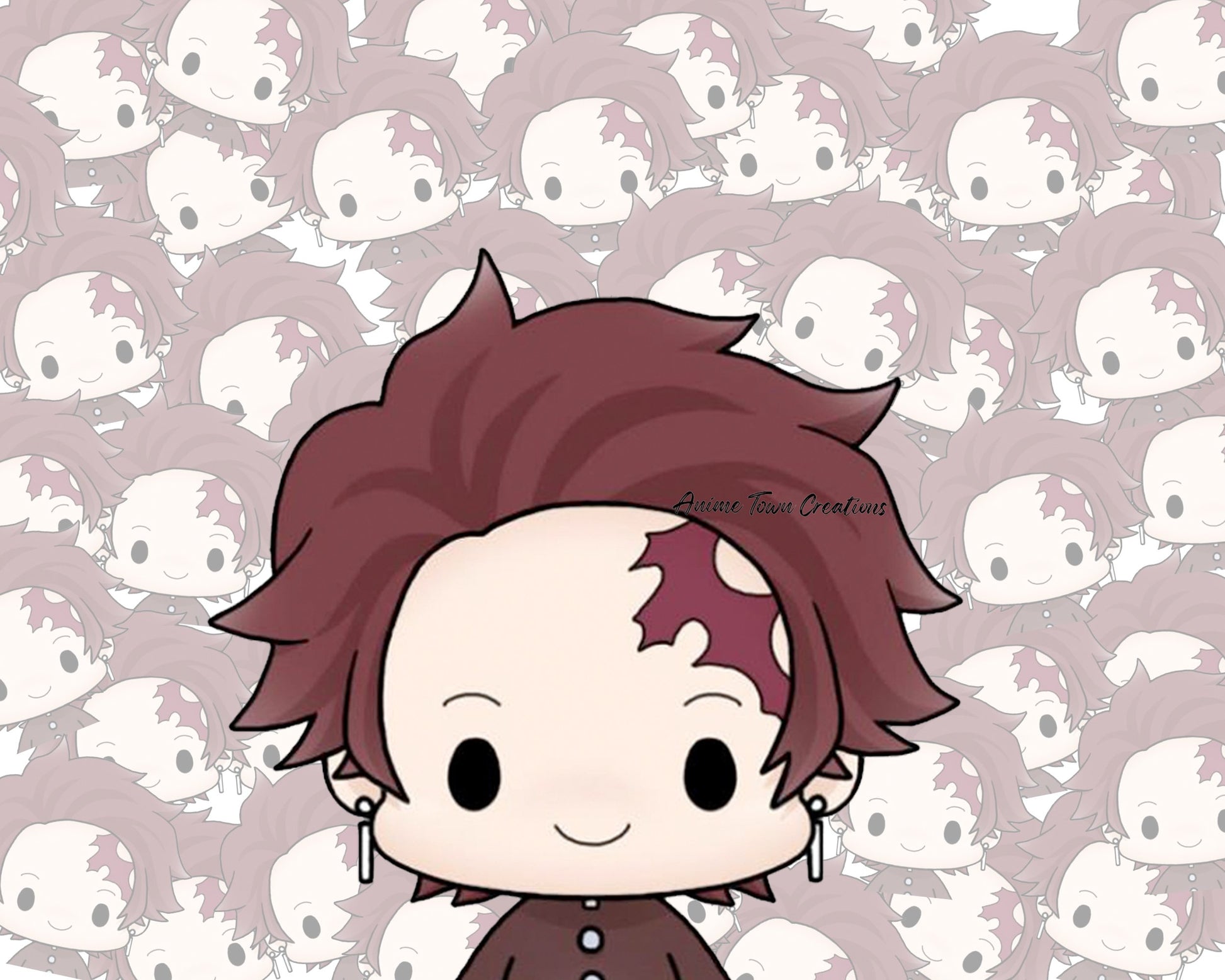 Anime Town Creations Sticker Chibi Tanjiro Peeker 5" Accessories - Anime Demon Slayer Sticker