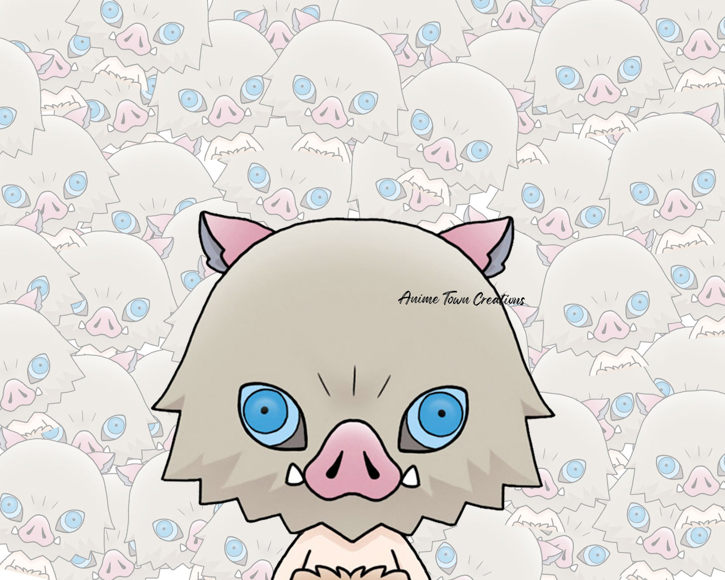 Anime Town Creations Sticker Chibi Inosuke Peeker 5" Accessories - Anime Demon Slayer Sticker
